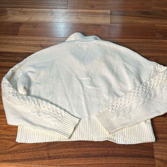 American eagle‎ white baggy cable knit sweater loose fit soft pull over sweater - Picture 7 of 8